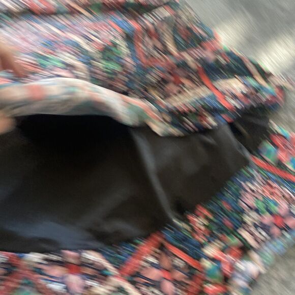 Vtg Free People Mini Dress Womens Small Black Floral Fit Flare Boho Tiered - Picture 9 of 11